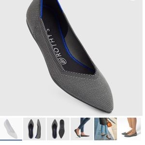 Rothy’s Cloud Grey Birdseye Point Flat